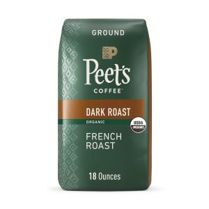 Peet's Coffee Organic French Roast, Dark Roast Ground Coffee, 18 oz Bag